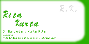 rita kurta business card